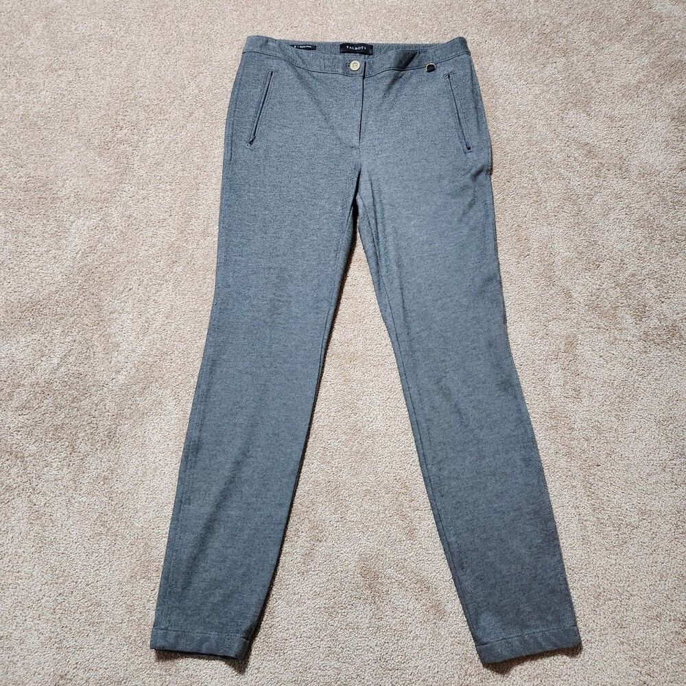 Talbots Dress Pants Women 6 Dark Gray Mid Rise Skinny Ankle